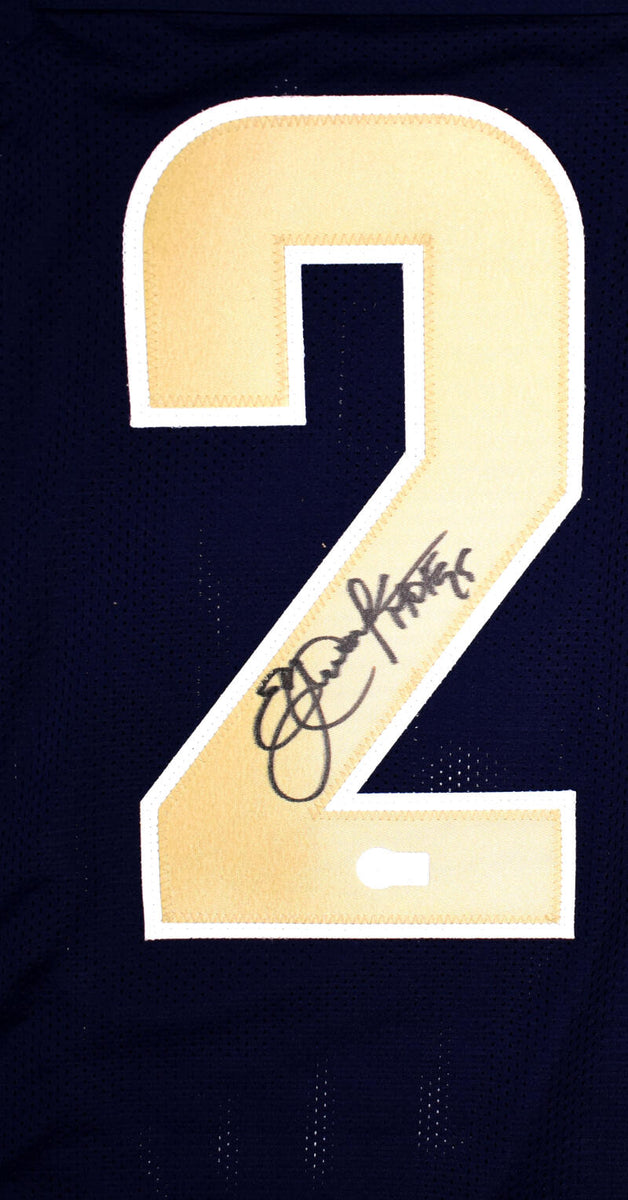 The Jersey Source Autographs Eric Dickerson Signed Blue/Yellow Pro Style Jersey w/ HOF-Beckett W Hologram