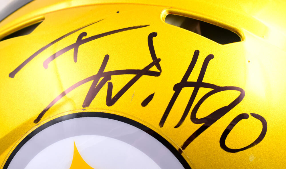 Tj Watt Signed Pittsburgh Steelers Fs Flash Speed Authentic Helmet Beckett  Qr