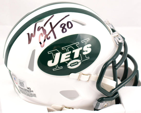 Wayne Chrebet Autographed New York Jets 98-18 Speed Mini Helmet - Beckett W Hologram *Black Image 1