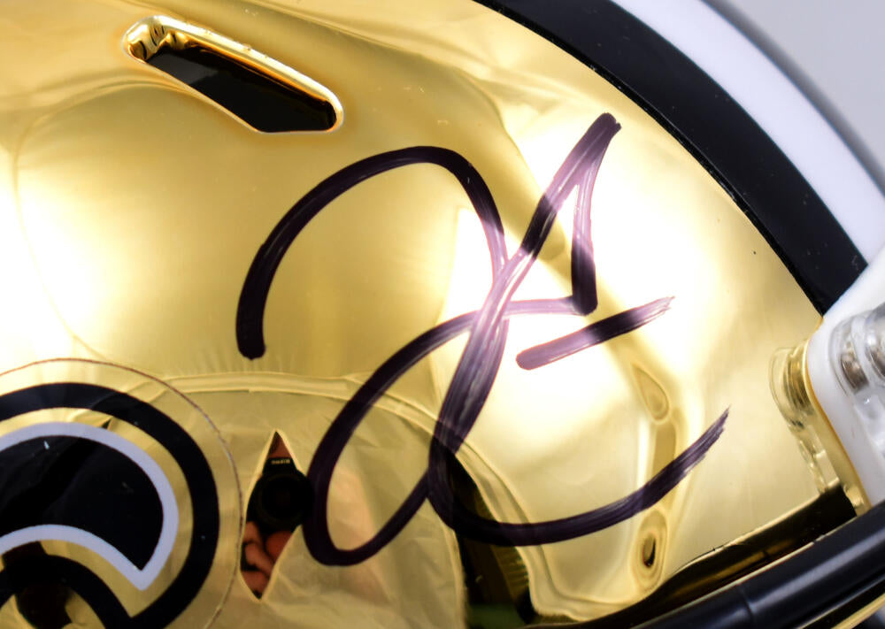 Derek Carr Autographed New Orleans Saints Chrome Speed Mini Helmet-Beckett  W Hologram *Black