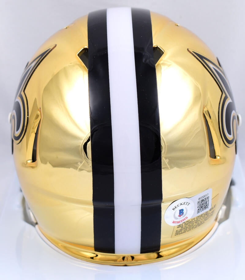 Derek Carr Autographed New Orleans Saints Chrome Speed Mini Helmet