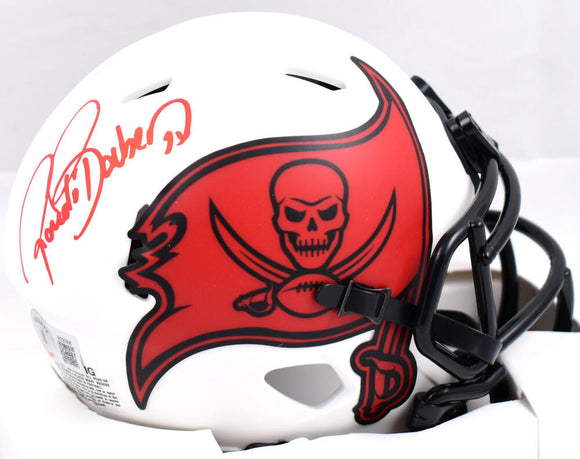 Ronde Barber Autographed Tampa Bay Buccaneers Lunar Speed Mini Helmet-Beckett W Hologram *Red Image 1