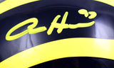 Aidan Hutchinson Autographed Michigan Wolverines Schutt Mini Helmet- Beckett W Hologram *Yellow Image 2