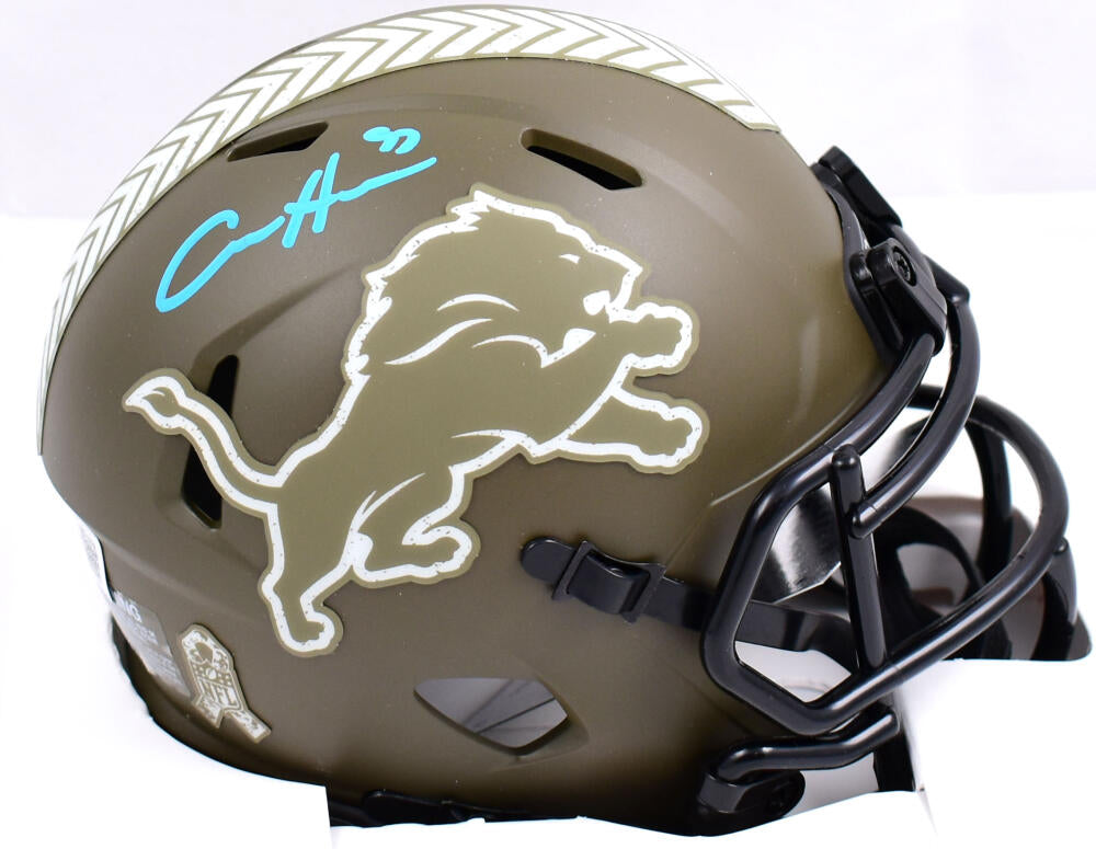 Lions Aidan Hutchinson Authentic Signed Lunar Speed Mini Helmet