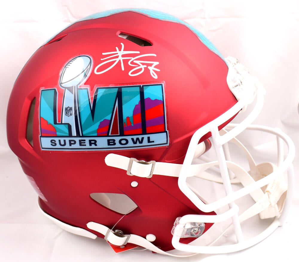 Travis Kelce Autographed Kansas City Chiefs Eclipse Helmet –