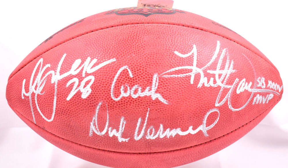 St. Louis Rams Dick Vermeil & Kurt Warner Autographed Football