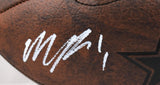 Micah Parsons Autographed Dallas Cowboys Distressed Logo Football- Fanatics *White Image 2
