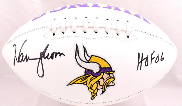 Warren Moon Autographed Minnesota Vikings Logo Football w/HOF- Beckett W Hologram  *Black Image 1