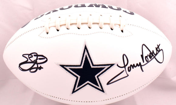 Tony Dorsett Emmitt Smith Autographed Dallas Cowboys Logo Football- Beckett W Hologram *Black Image 1