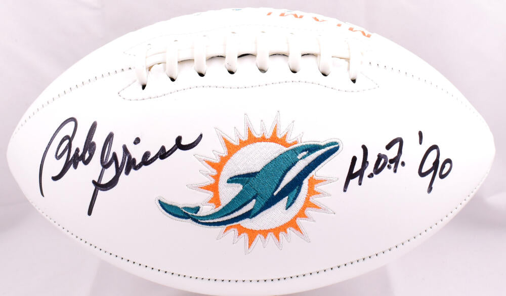 Bob Griese Autographed Miami Dolphins Logo Football w/HOF