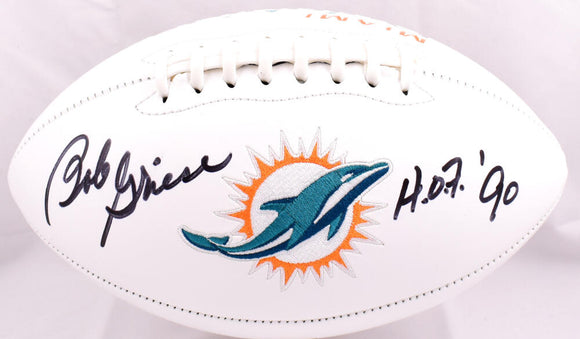 Bob Griese Autographed Miami Dolphins Logo Football w/HOF - Beckett W Hologram *Black Image 1
