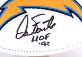 Winslow Fouts Joiner Autographed Chargers Logo Football w/HOF- Beckett W Hologram *Black Image 3