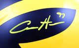 Aidan Hutchinson Autographed Michigan Wolverines F/S Speed Authentic Helmet- Beckett W Hologram *Yellow Image 2