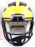 Aidan Hutchinson Autographed Michigan Wolverines F/S Speed Authentic Helmet- Beckett W Hologram *Yellow Image 4