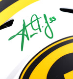 Aaron Jones Autographed Green Bay Packers F/S Lunar Speed Helmet-Beckett W Hologram *Green Image 2
