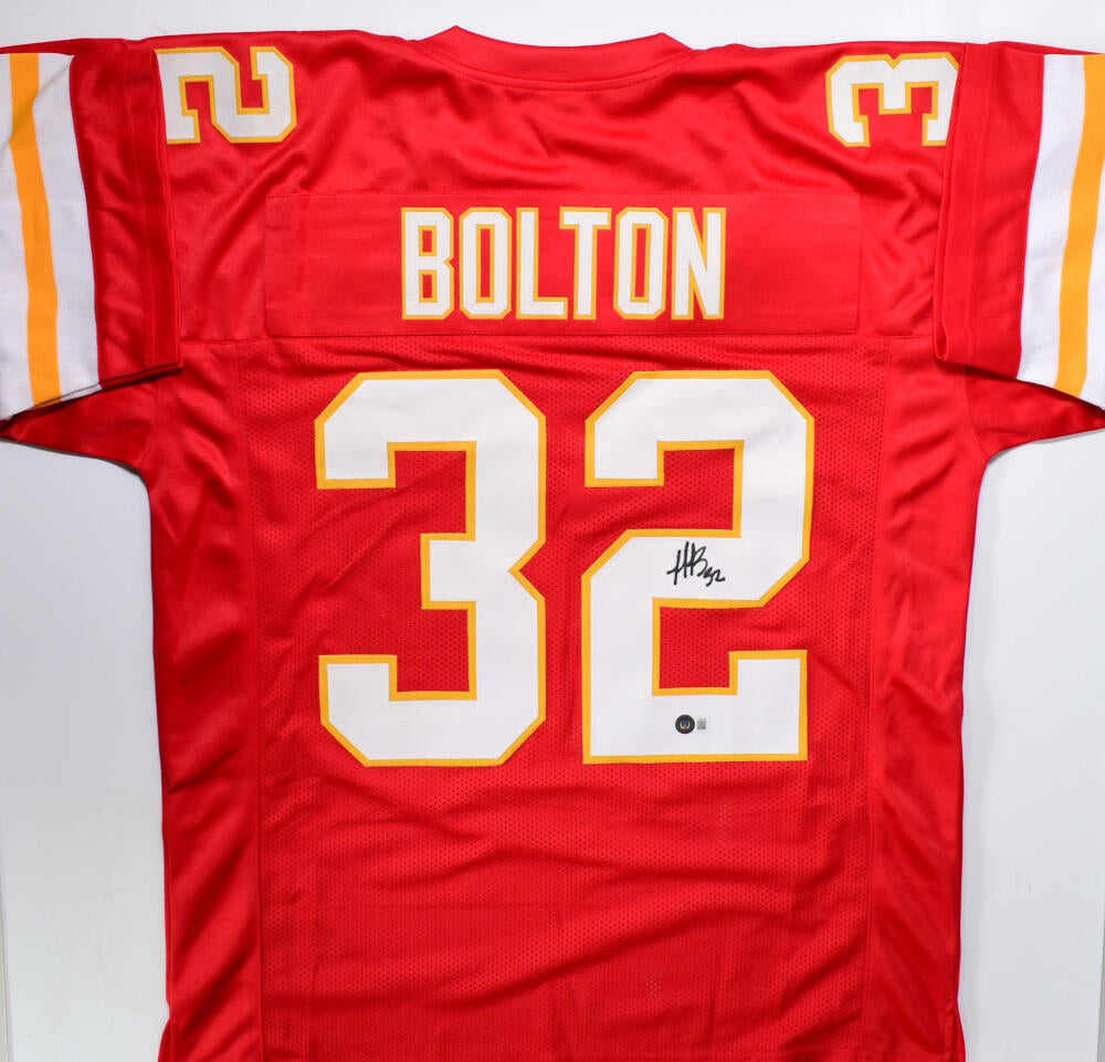 Nick Bolton Autographed Red Pro Style Jersey- Beckett W Hologram