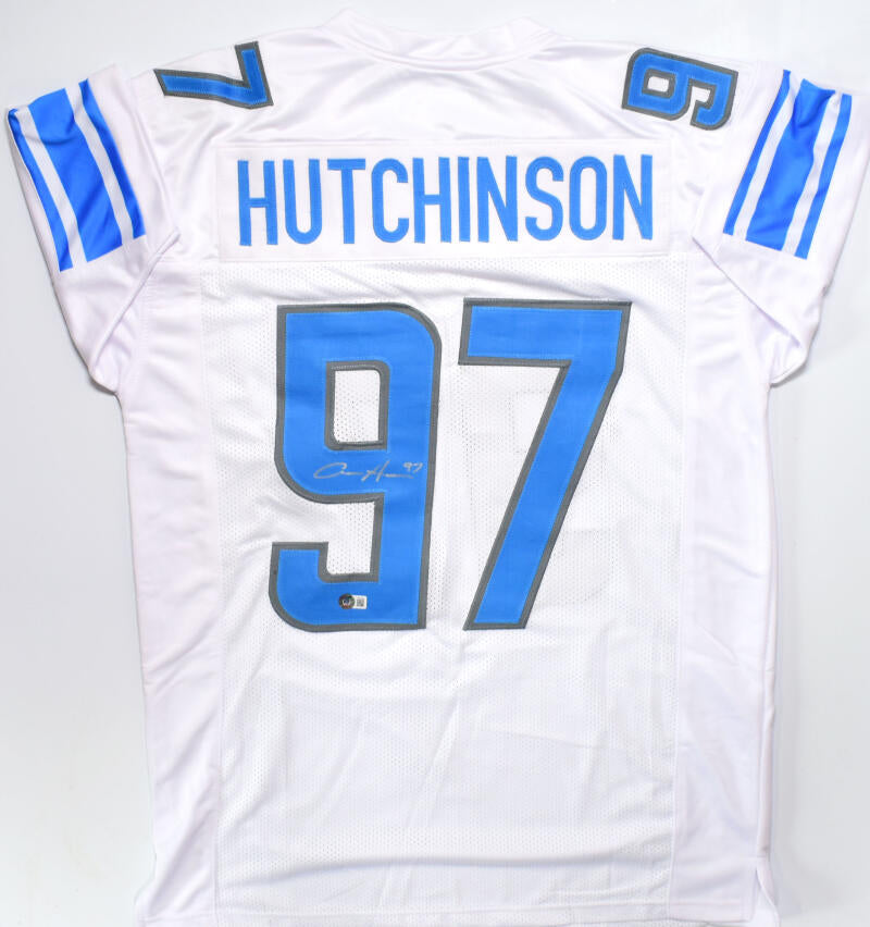 Aidan Hutchinson Autographed White Pro Style Jersey- Beckett W Hologra –  The Jersey Source