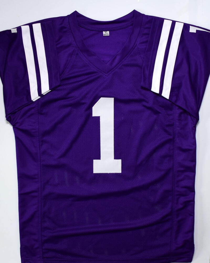 Warren Moon Autographed Purple College Style Jersey w/HOF - Beckett W – The  Jersey Source