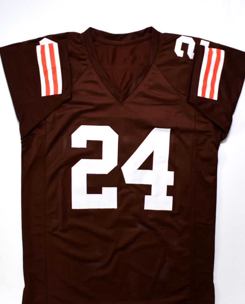 Nick Chubb Autographed Brown w/ White # Pro Style Jersey *2