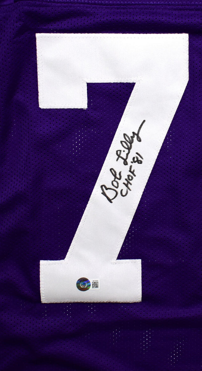 Bob Lilly Autographed Purple College Style Jersey w/CHOF - Beckett W H –  The Jersey Source