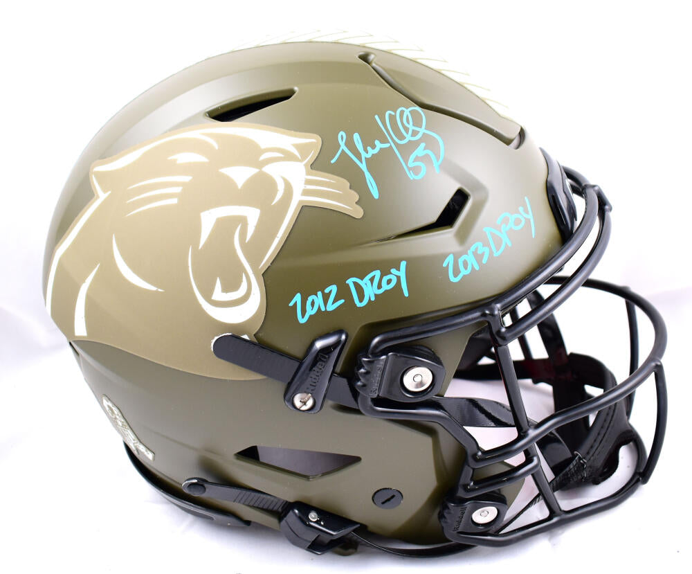 Luke Kuechly Signed Panthers Salute To Service Full-Size Speed Helmet  (Beckett)