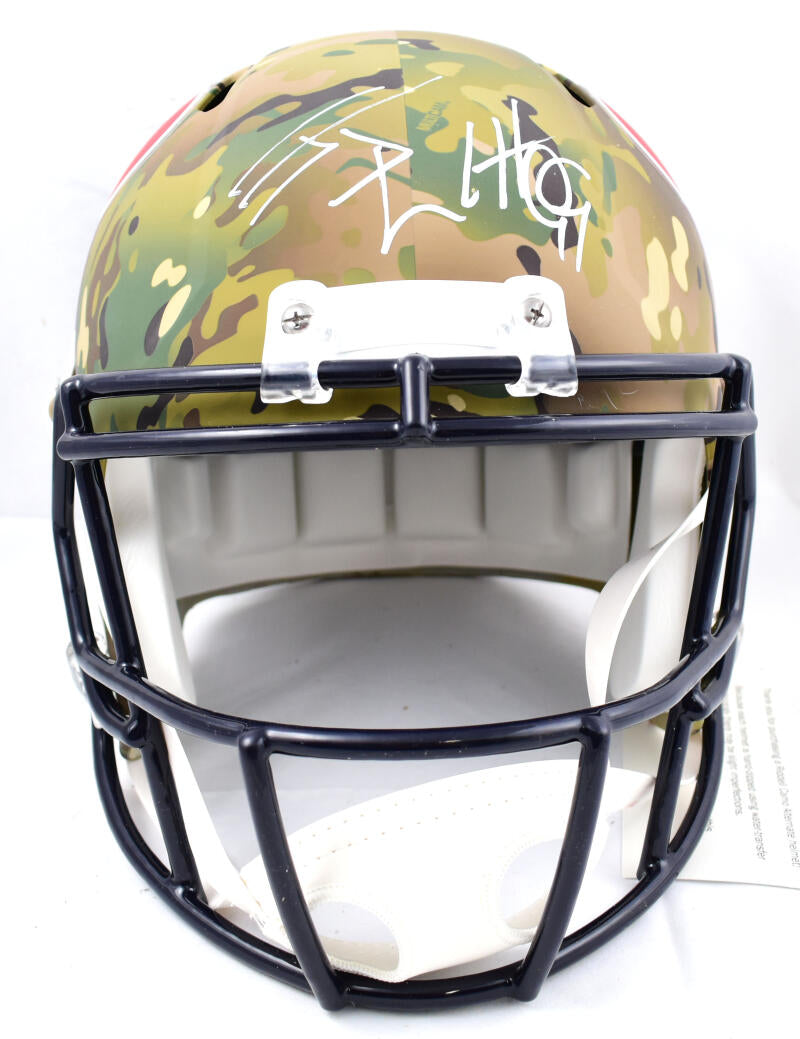 JJ Watt Signed Houston Texans Speed Authentic Camo NFL Helmet