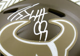 JJ Watt Autographed Houston Texans Salute to Service Speed Mini Helmet- Beckett W Hologram *White Image 2
