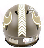 JJ Watt Autographed Houston Texans Salute to Service Speed Mini Helmet- Beckett W Hologram *White Image 3