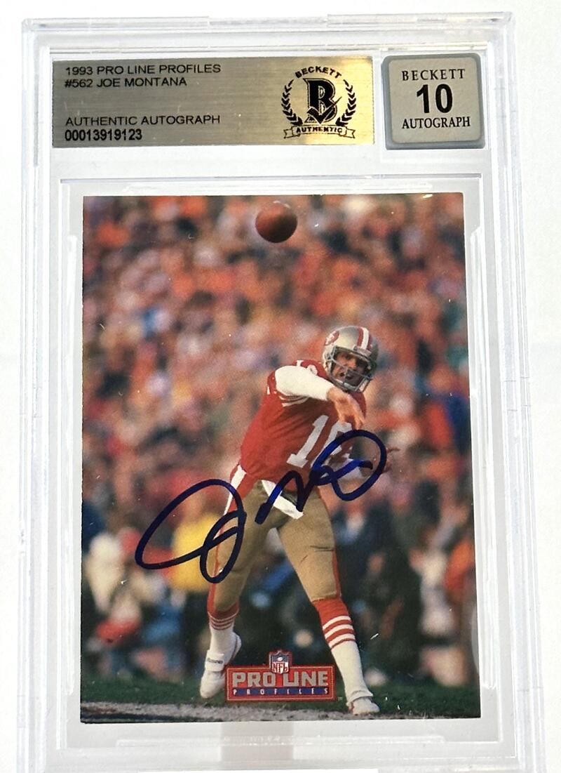 1993 Pro Line Profiles #562 Joe Montana Auto San Francisco 49ers BAS A –  The Jersey Source