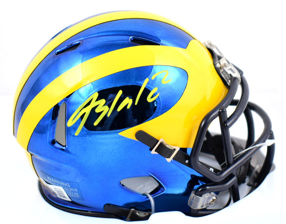 Blake Corum Autographed Michigan Wolverines Chrome Speed Mini Helmet- Beckett W Hologram *Yellow Image 1