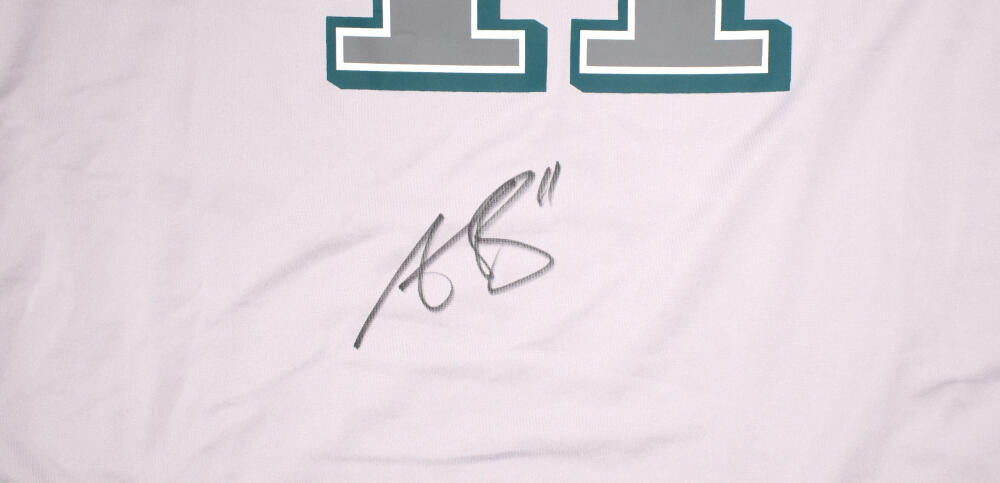 A.J. Brown Signed Eagles Nike Gray Atmosphere Jersey w/SB Patch