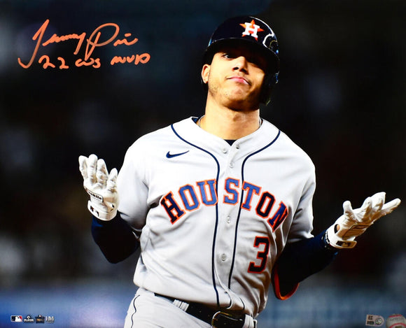 Jeremy Pena Autographed Houston Astros 16x20 Shrug Photo w/WS MVP- MLB Hologram *Orange Image 1