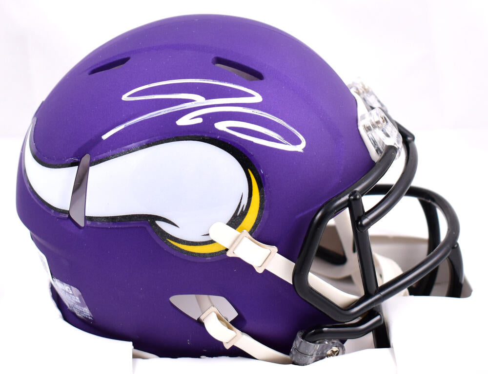 Jordan Addison Minnesota Vikings Autographed Riddell Speed Mini Helmet