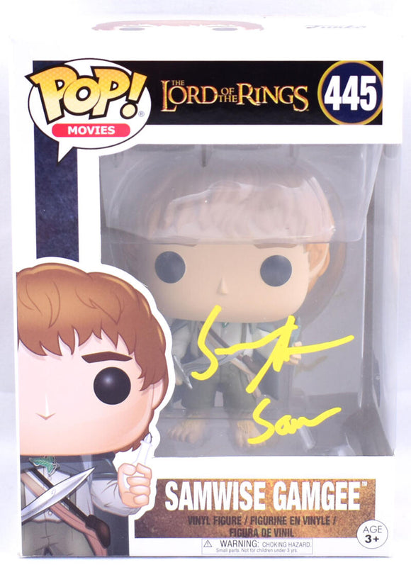 Sean Astin Autographed the Lord of the Rings Funko Pop Figurine #445- Beckett W Hologram *Yellow Image 1
