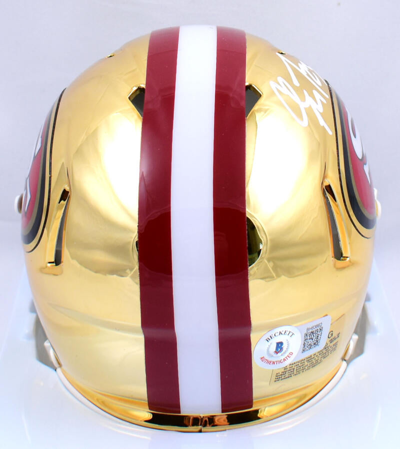 San Francisco 49ers Christian McCaffrey Autographed Salute To Service Speed  Mini Helmet BAS Authenticated - Tennzone Sports Memorabilia