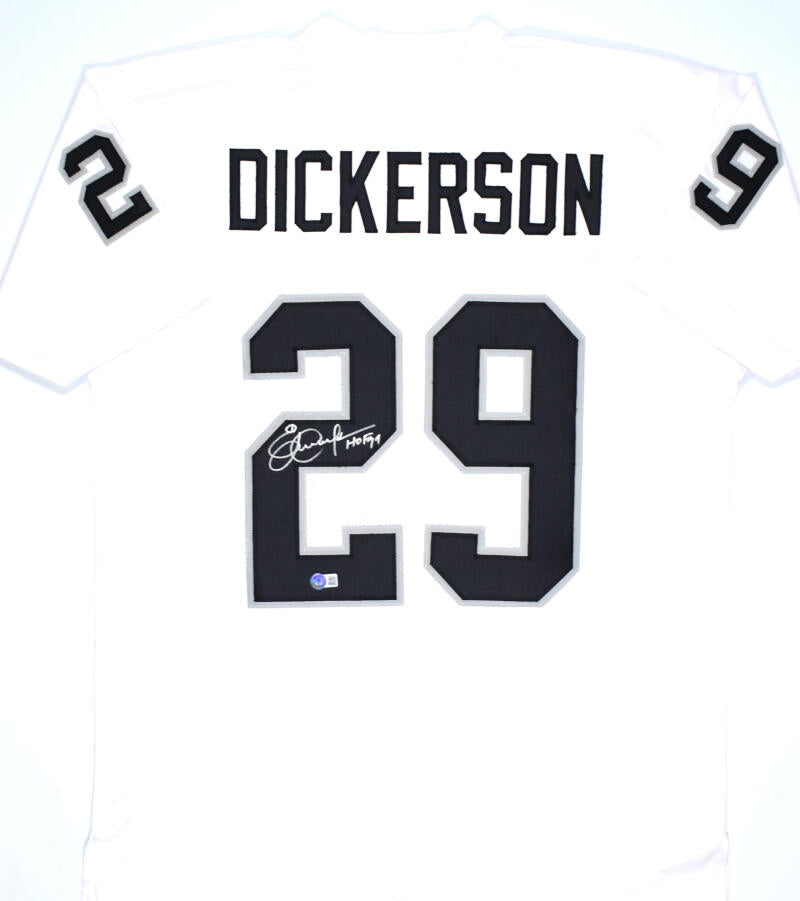 Eric Dickerson Signed White Pro Style Jersey w/HOF-Beckett W