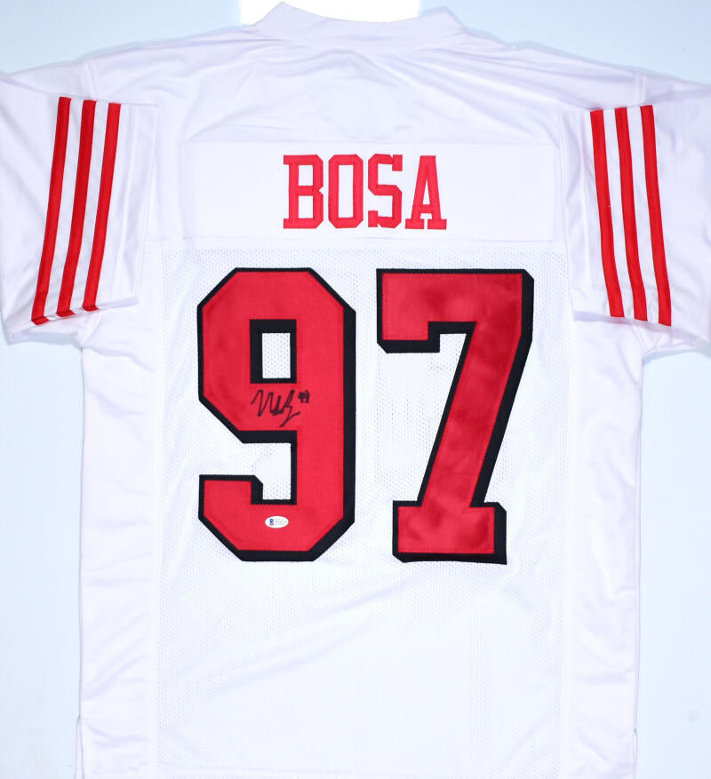 Nick Bosa Signed Pro-Edition White Football Jersey (Beckett) — RSA