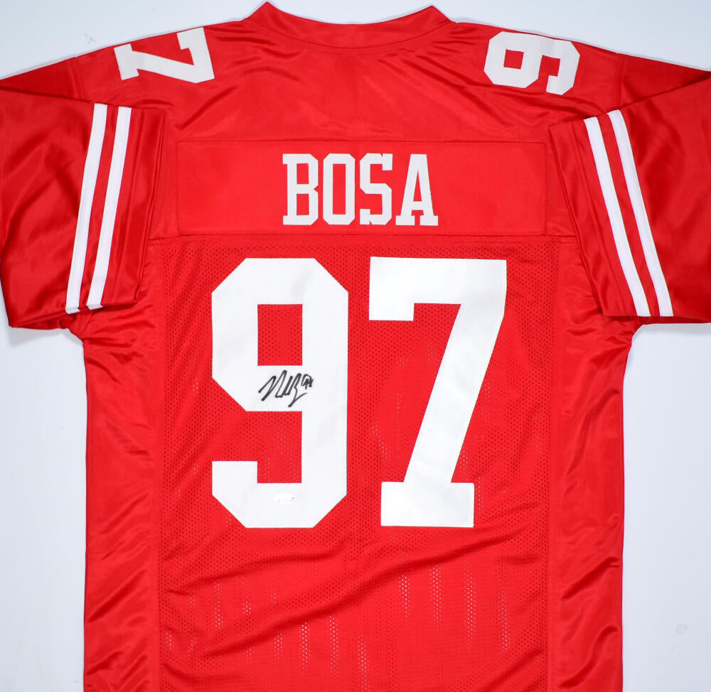 Nick Bosa Autographed Black Pro Style Jersey w/ Red Num- Beckett W *Bl –  The Jersey Source