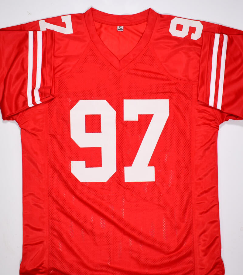 Nick Bosa Autographed Red Pro Style Jersey- Beckett W *Black – The