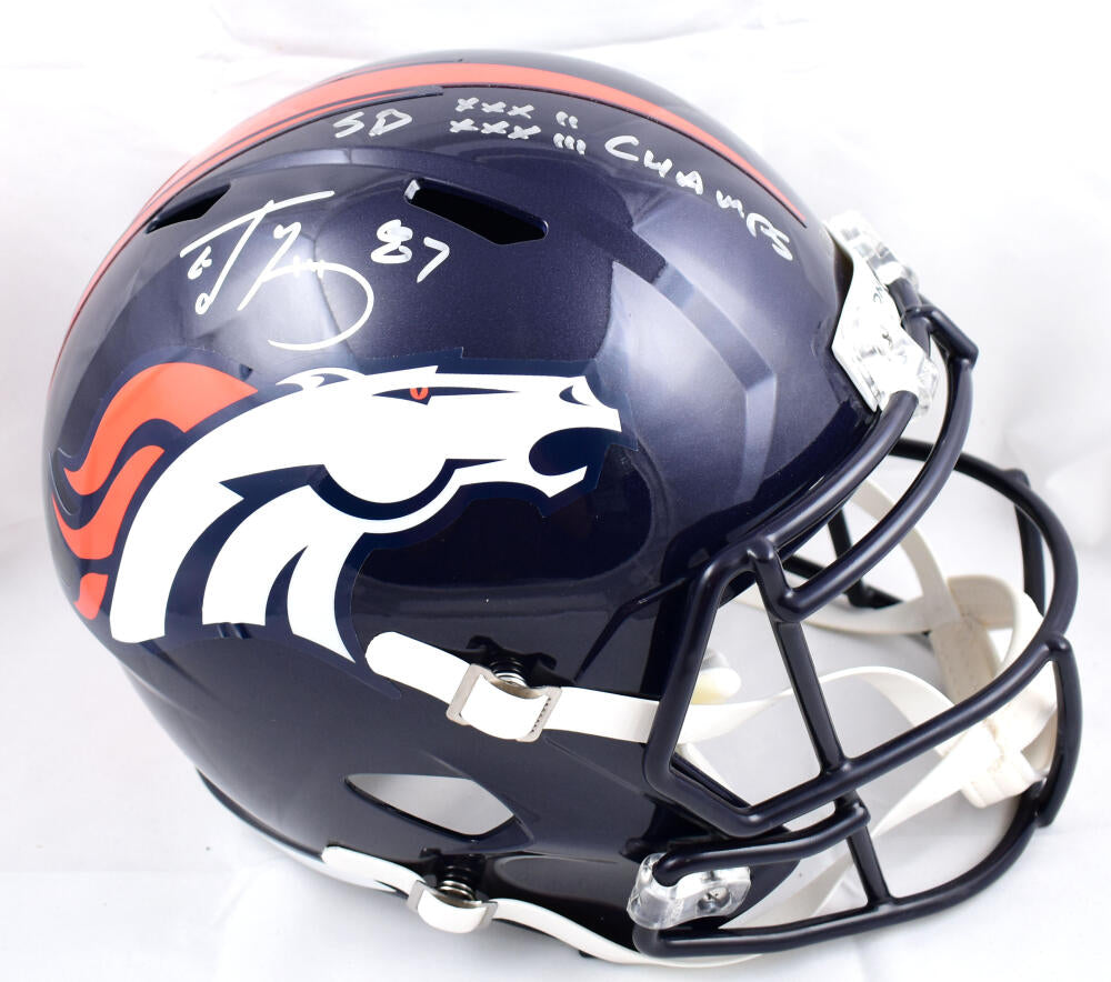 Ed McCaffrey Autographed Denver Broncos F/S Speed Helmet w/2x SB Champ –  The Jersey Source