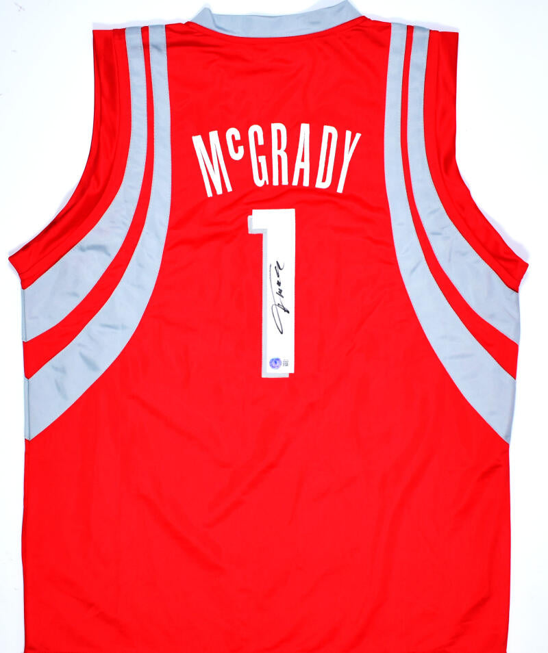 Tracy McGrady Autographed Red Pro Style Jersey- Beckett W Hologram *Bl –  The Jersey Source