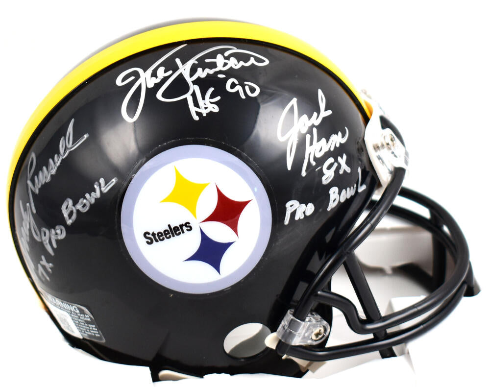 Ham Lambert Russell Autographed Pittsburgh Steelers Mini Helmet-Becket –  The Jersey Source