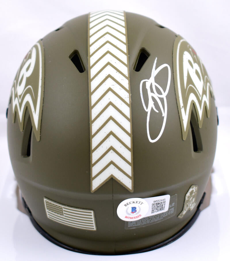 Tee Higgins Signed Bengals Salute to Service Speed Mini Helmet (Beckett)