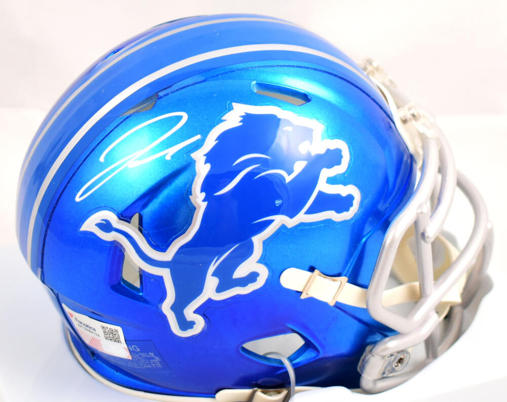 Jahmyr Gibbs Autographed Detroit Lions Flash Speed Mini Helmet- Fanati –  The Jersey Source