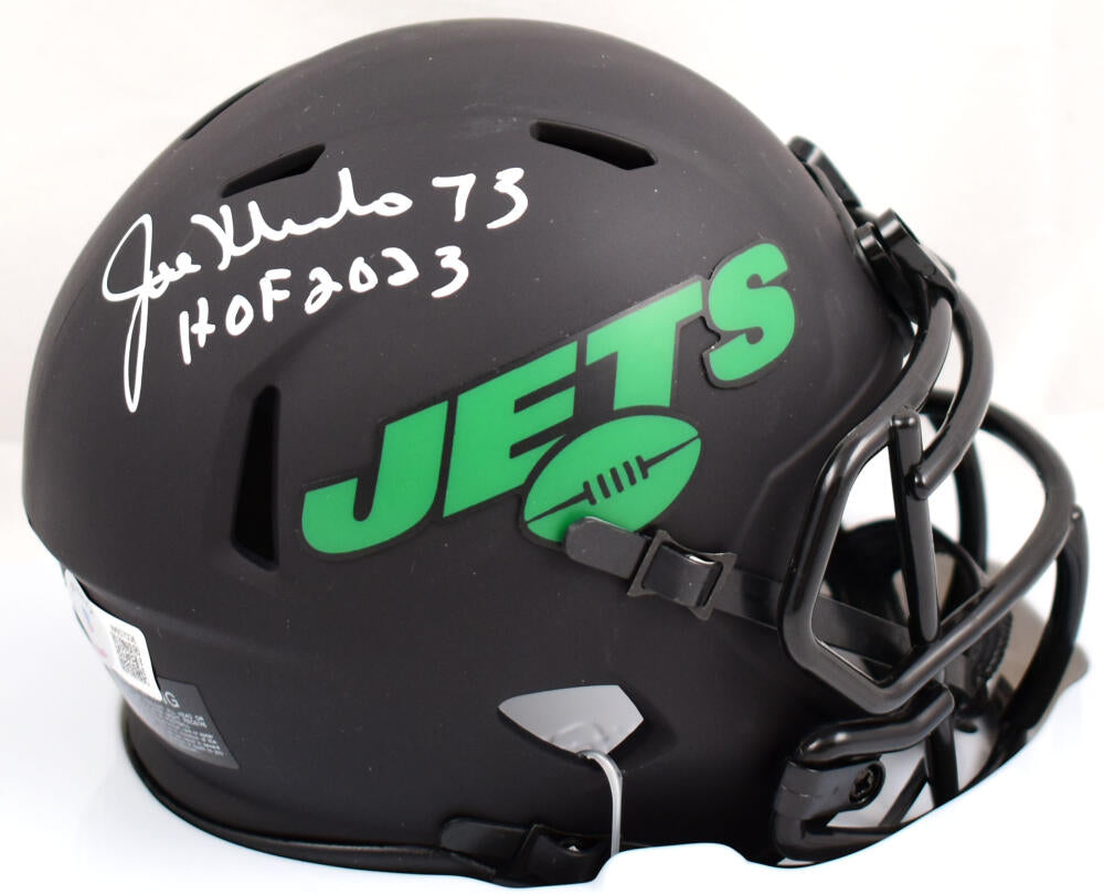 Autographed JOE KLECKO HOF 2023 New York Jets Mini Helmet - Main