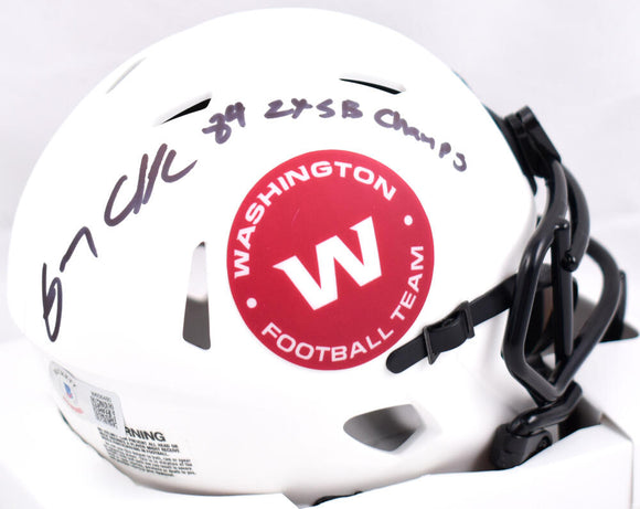 Gary Clark Autographed Washington Football Team Lunar Speed Mini Helmet w/2x SB Champs- Beckett W Hologram *Black Image 1
