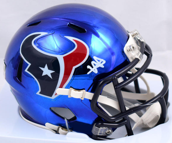 Will Anderson Autographed Houston Texans Chrome Speed Mini Helmet- Fanatics *White Image 1