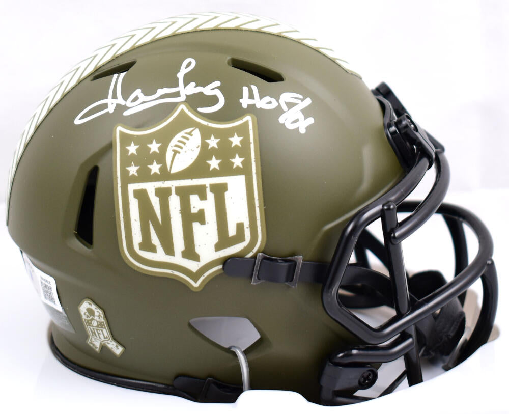 Howie Long Autographed NFL Salute to Service Speed Mini Helmet