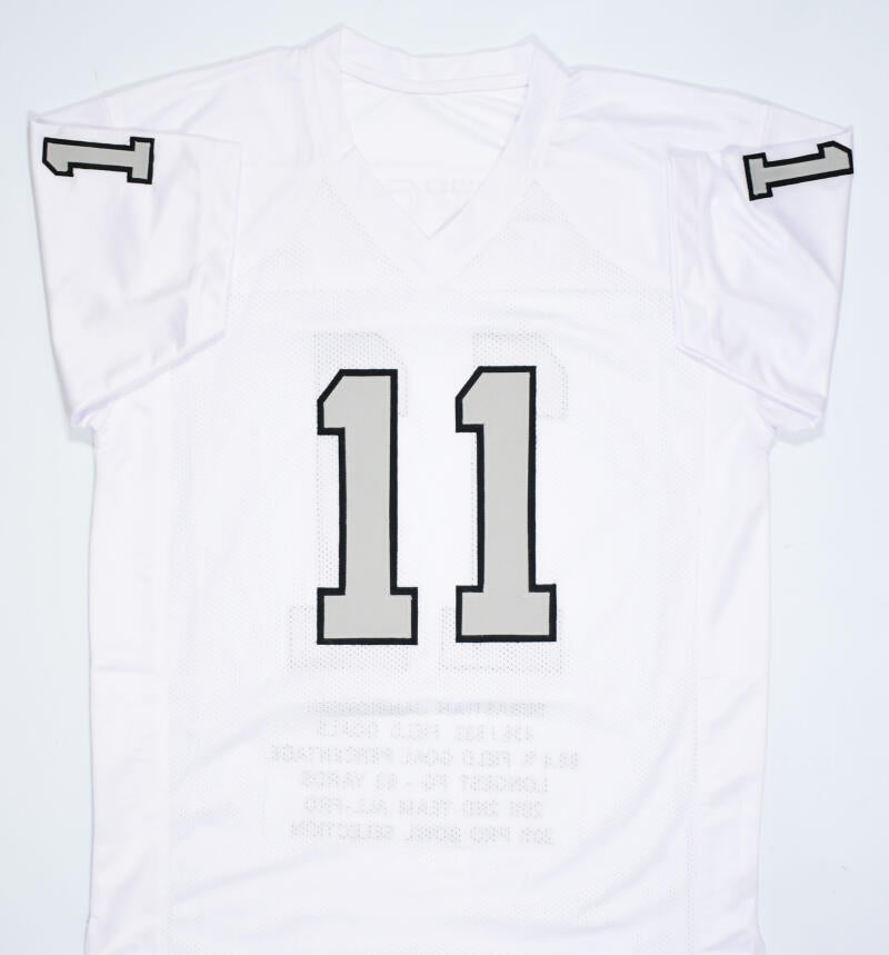 Sebastian Janikowski Autographed White Pro Style Jersey- Beckett W