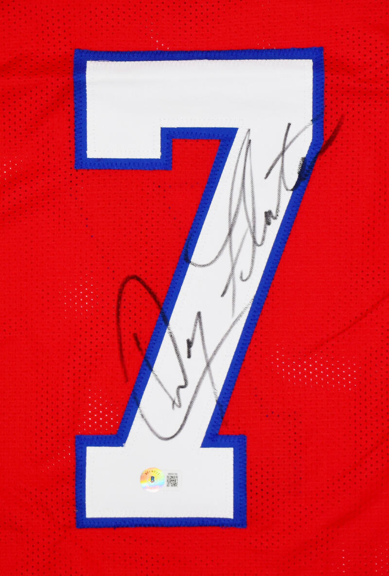 Doug Flutie Authentic Signed Red Pro Style Jersey Autographed BAS Witnessed